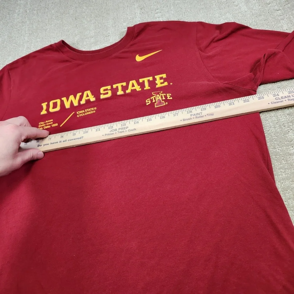 Iowa State Cyclones Shirt Men Large Player Issue Nike Long Sleeve Dri Fit - Picture 4 of 10